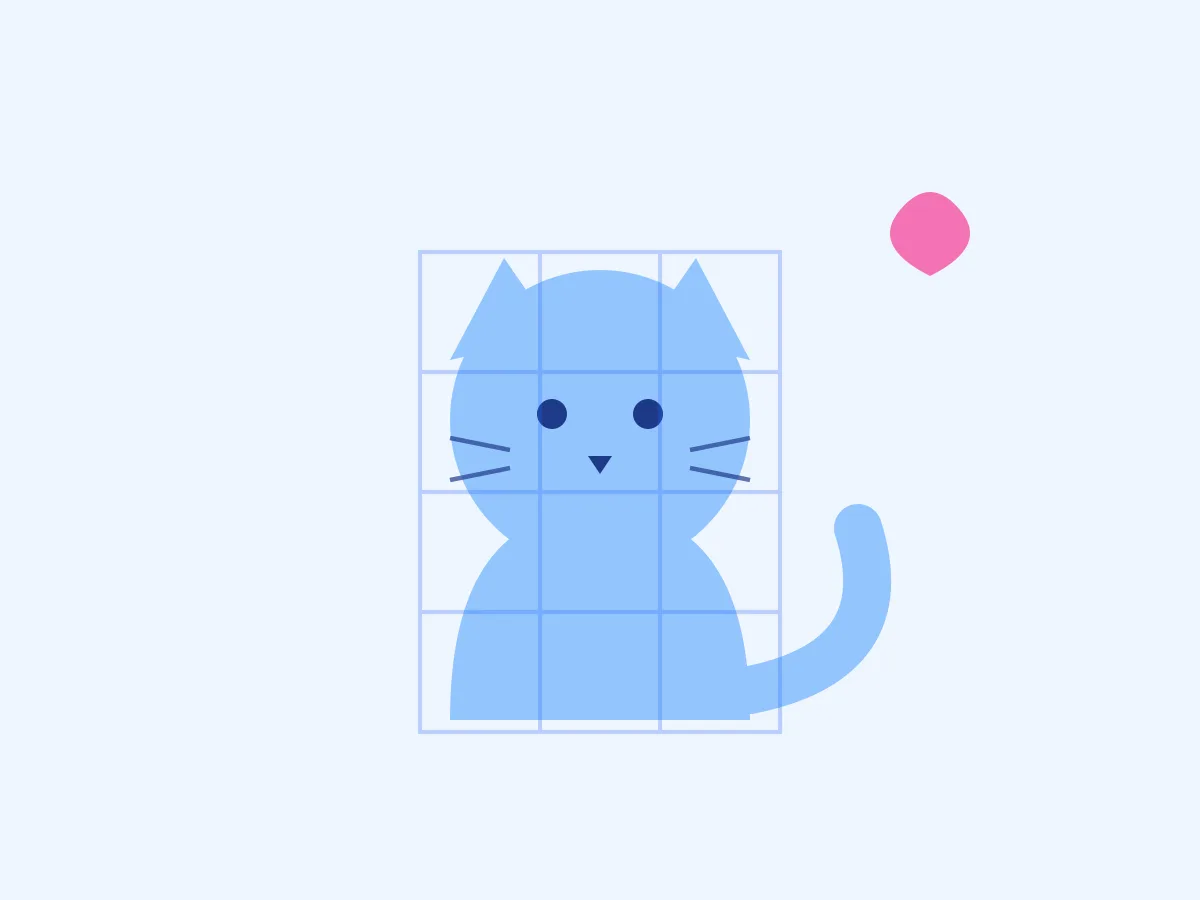 Pet drawing under a grid